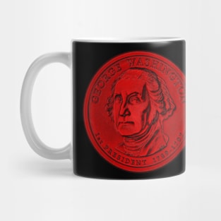 USA George Washington Coin in Red Mug